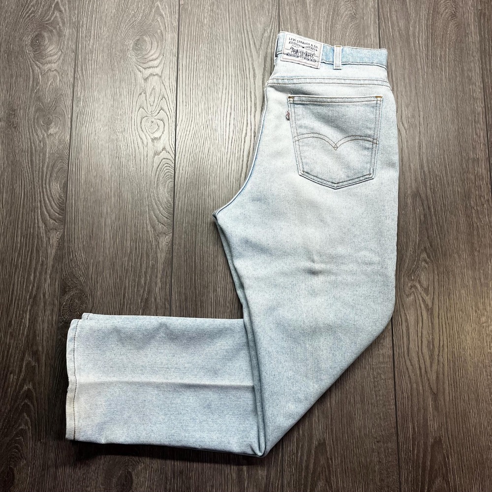 Vintage Levis Strauss 1990s Blue Denim Jeans White Tab 34 29 High Rise Waisted